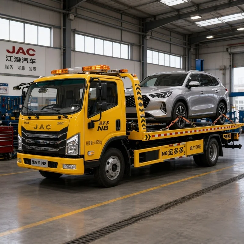كيف يمكن للخدمة الشاقة مع الحطام المدمج JAC N8 سعة 8/10 طن مع قوة Cummins تحسين عملية تعافي الطريق؟